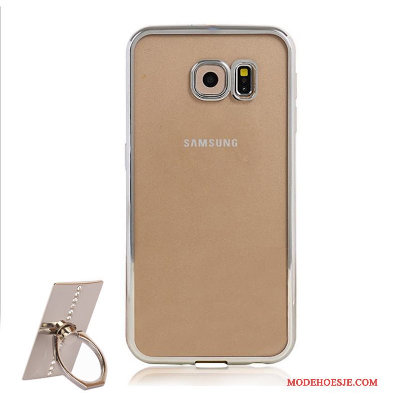 Hoesje Samsung Galaxy S6 Zacht Rood Doorzichtig, Hoes Samsung Galaxy S6 Siliconen