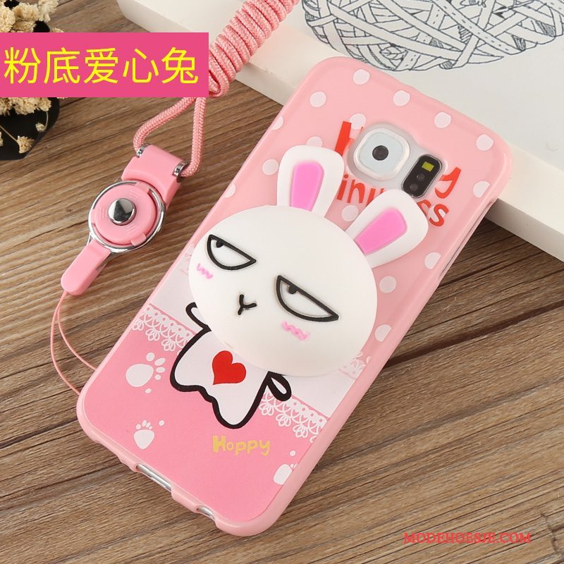 Hoesje Samsung Galaxy S6 Zakken Hanger Roze, Hoes Samsung Galaxy S6 Siliconen Telefoon