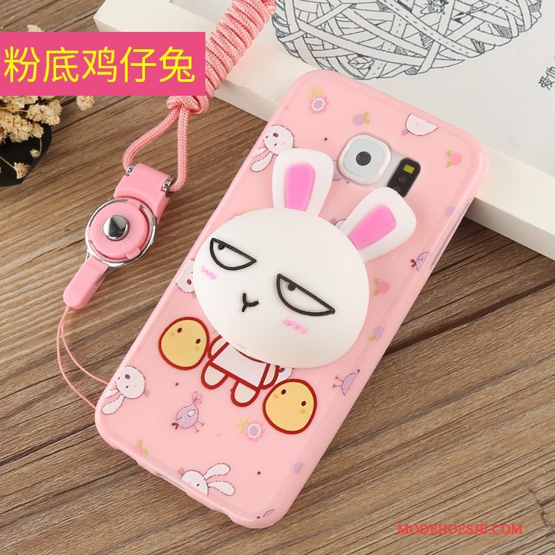 Hoesje Samsung Galaxy S6 Zakken Hanger Roze, Hoes Samsung Galaxy S6 Siliconen Telefoon