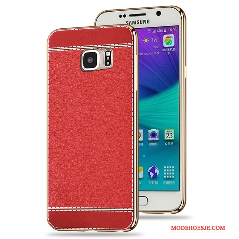 Hoesje Samsung Galaxy S6 Zakken Roodtelefoon, Hoes Samsung Galaxy S6 Zacht Patroon Anti-fall