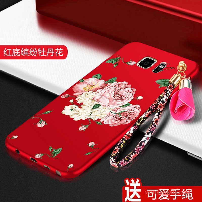 Hoesje Samsung Galaxy S6 Zakken Telefoon Rood, Hoes Samsung Galaxy S6 Bescherming Schrobben