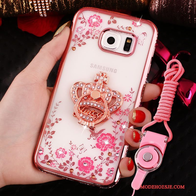 Hoesje Samsung Galaxy S6 Zakken Telefoon Roze, Hoes Samsung Galaxy S6 Zacht