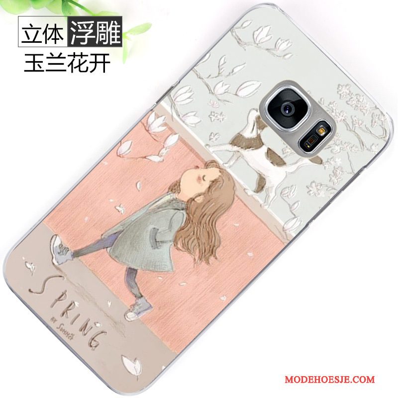 Hoesje Samsung Galaxy S7 Bescherming Anti-fall Roze, Hoes Samsung Galaxy S7 Geschilderd