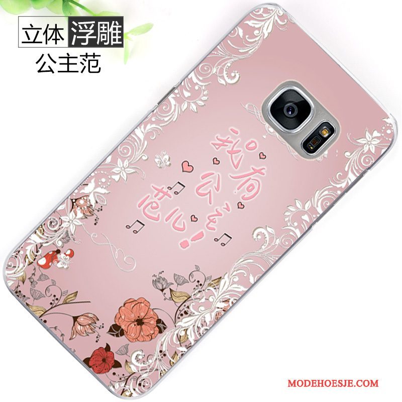 Hoesje Samsung Galaxy S7 Bescherming Anti-fall Roze, Hoes Samsung Galaxy S7 Geschilderd