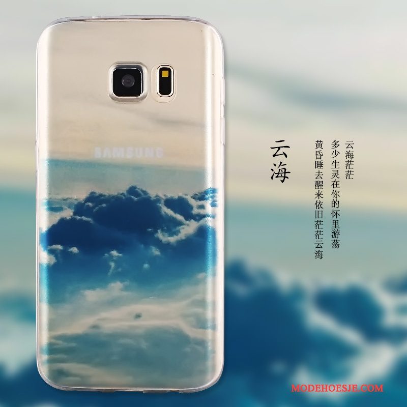 Hoesje Samsung Galaxy S7 Bescherming Doorzichtig Blauw, Hoes Samsung Galaxy S7 Geschilderd Eenvoudige