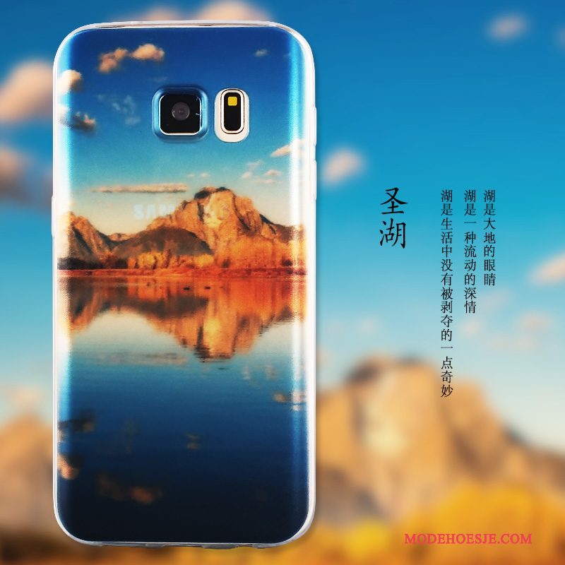 Hoesje Samsung Galaxy S7 Bescherming Doorzichtig Blauw, Hoes Samsung Galaxy S7 Geschilderd Eenvoudige