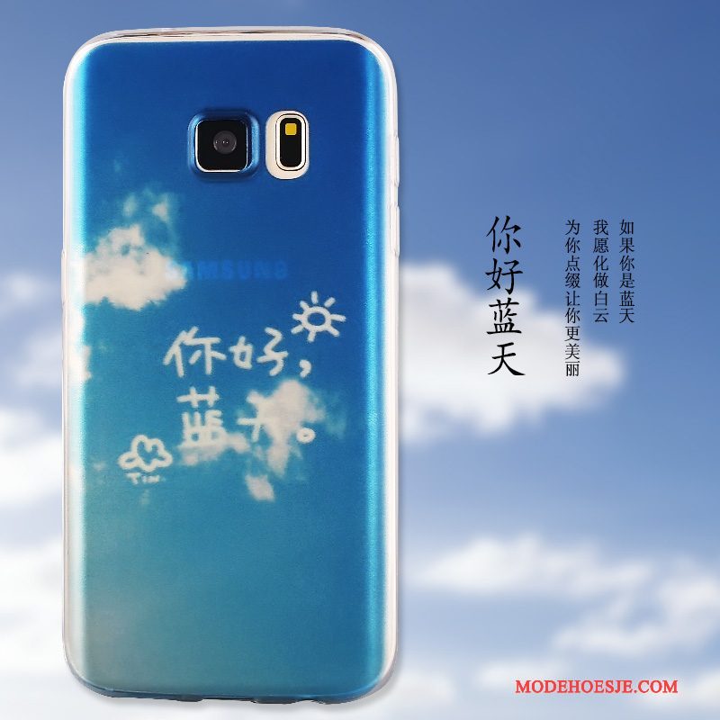 Hoesje Samsung Galaxy S7 Bescherming Doorzichtig Blauw, Hoes Samsung Galaxy S7 Geschilderd Eenvoudige