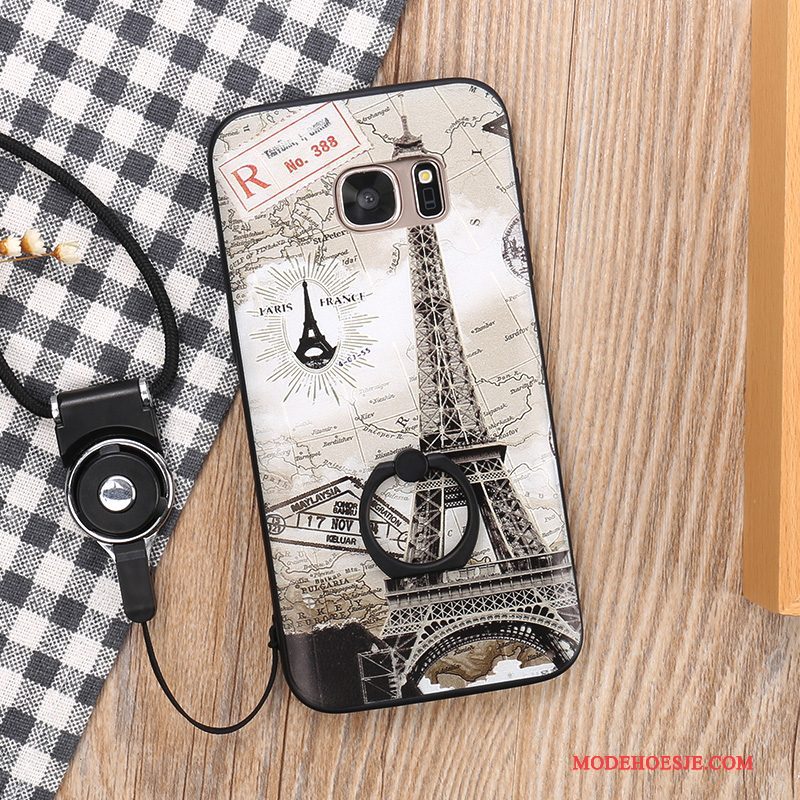 Hoesje Samsung Galaxy S7 Bescherming Telefoon Hard, Hoes Samsung Galaxy S7 Reliëf Hanger Gesp