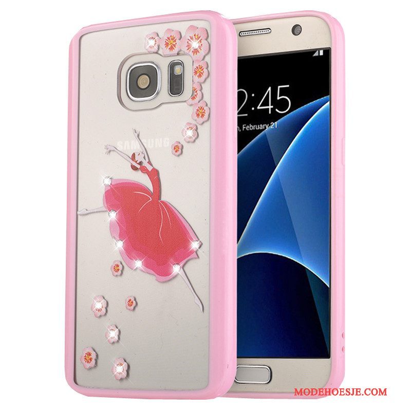 Hoesje Samsung Galaxy S7 Bescherming Telefoon Roze, Hoes Samsung Galaxy S7 Geschilderd