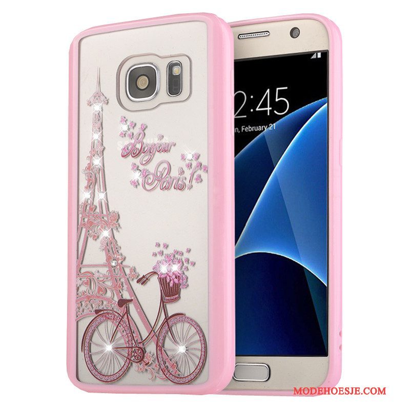 Hoesje Samsung Galaxy S7 Bescherming Telefoon Roze, Hoes Samsung Galaxy S7 Geschilderd