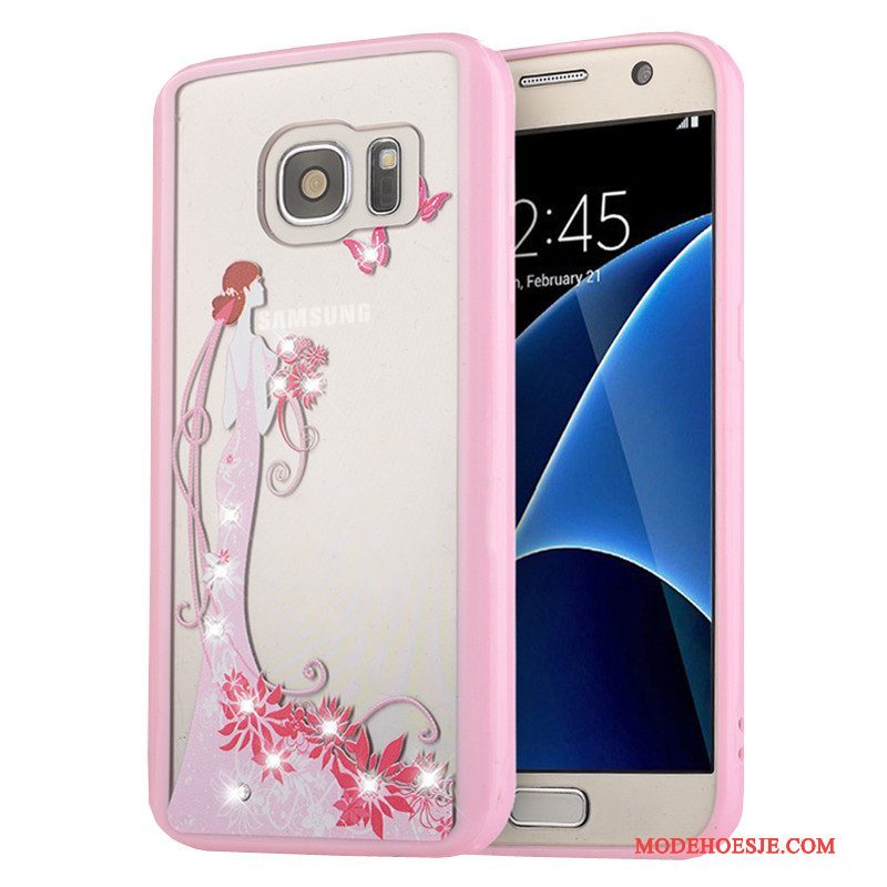 Hoesje Samsung Galaxy S7 Bescherming Telefoon Roze, Hoes Samsung Galaxy S7 Geschilderd