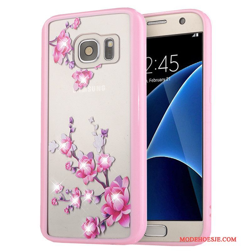 Hoesje Samsung Galaxy S7 Bescherming Telefoon Roze, Hoes Samsung Galaxy S7 Geschilderd