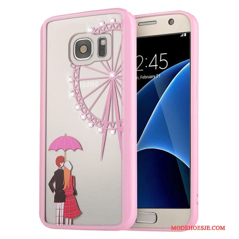 Hoesje Samsung Galaxy S7 Bescherming Telefoon Roze, Hoes Samsung Galaxy S7 Geschilderd