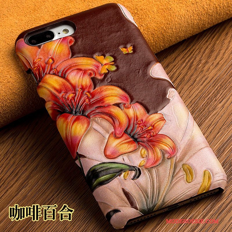 Hoesje Samsung Galaxy S7 Edge Bescherming Lelie Purper, Hoes Samsung Galaxy S7 Edge Leer Bloemen Achterklep