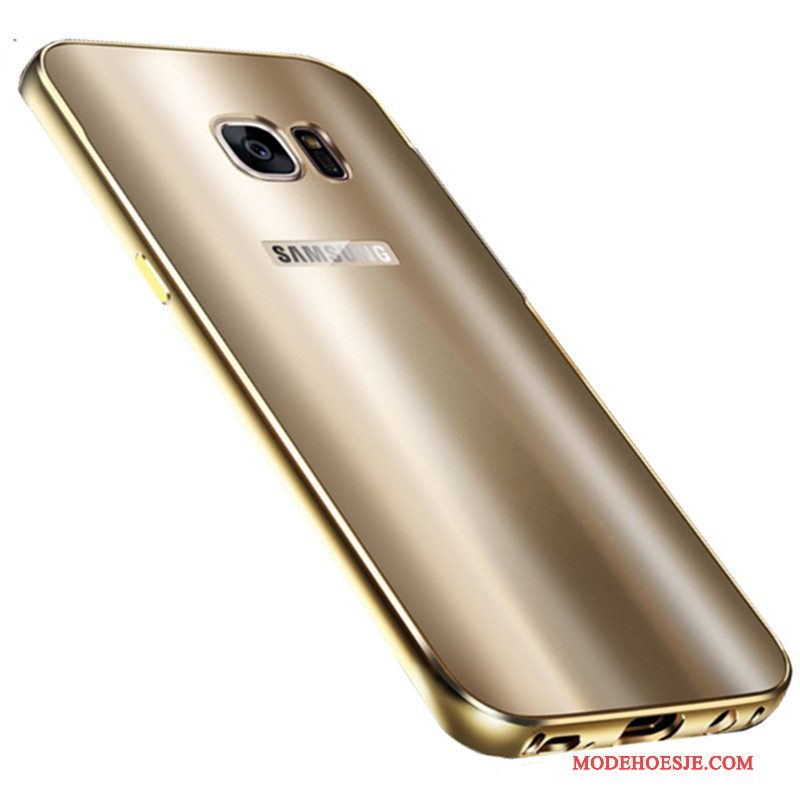 Hoesje Samsung Galaxy S7 Edge Metaal Omlijsting Blauw, Hoes Samsung Galaxy S7 Edge Bescherming Anti-falltelefoon