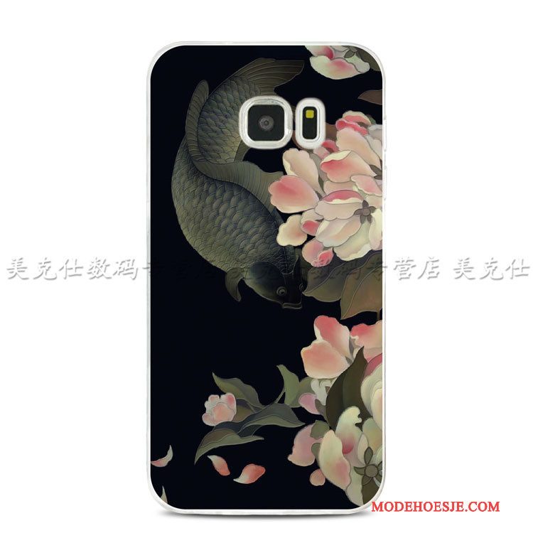Hoesje Samsung Galaxy S7 Edge Reliëf Groentelefoon, Hoes Samsung Galaxy S7 Edge Siliconen