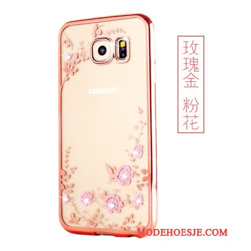 Hoesje Samsung Galaxy S7 Edge Siliconen Goudtelefoon, Hoes Samsung Galaxy S7 Edge Zacht