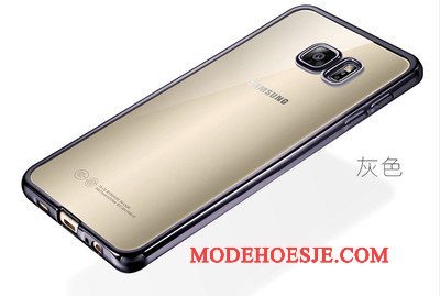 Hoesje Samsung Galaxy S7 Edge Siliconen Meshtelefoon, Hoes Samsung Galaxy S7 Edge Zakken Goud Doorzichtig