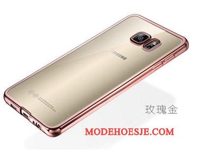 Hoesje Samsung Galaxy S7 Edge Siliconen Meshtelefoon, Hoes Samsung Galaxy S7 Edge Zakken Goud Doorzichtig