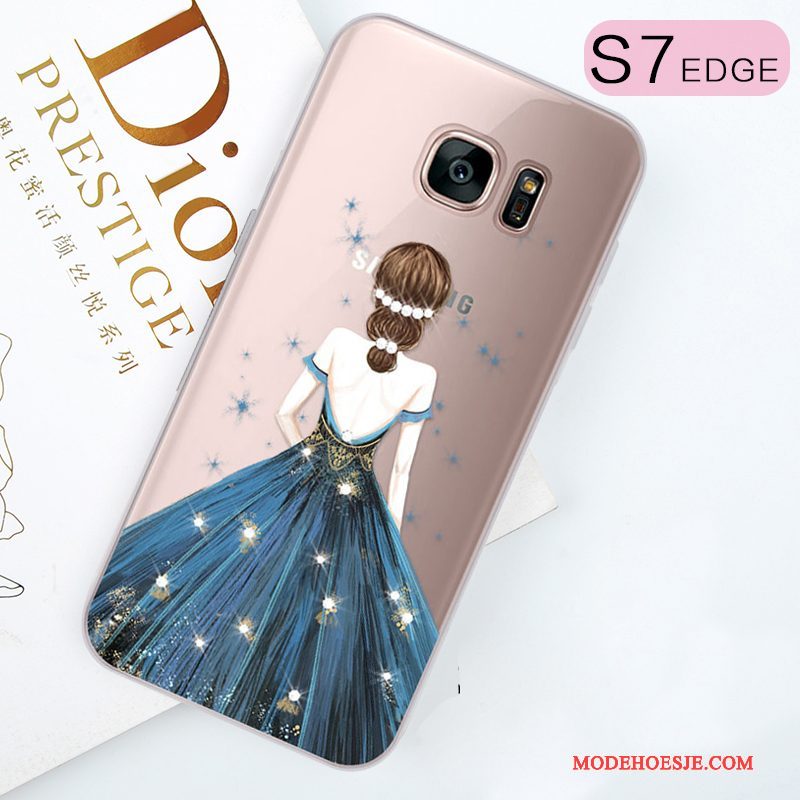 Hoesje Samsung Galaxy S7 Edge Siliconen Mooietelefoon, Hoes Samsung Galaxy S7 Edge Zakken Trend Purper