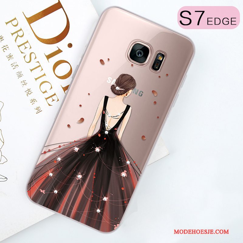 Hoesje Samsung Galaxy S7 Edge Siliconen Mooietelefoon, Hoes Samsung Galaxy S7 Edge Zakken Trend Purper