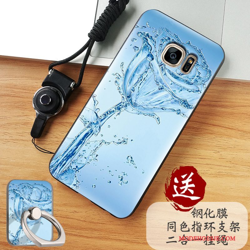 Hoesje Samsung Galaxy S7 Edge Siliconen Telefoon Blauw, Hoes Samsung Galaxy S7 Edge Zacht Trend Anti-fall