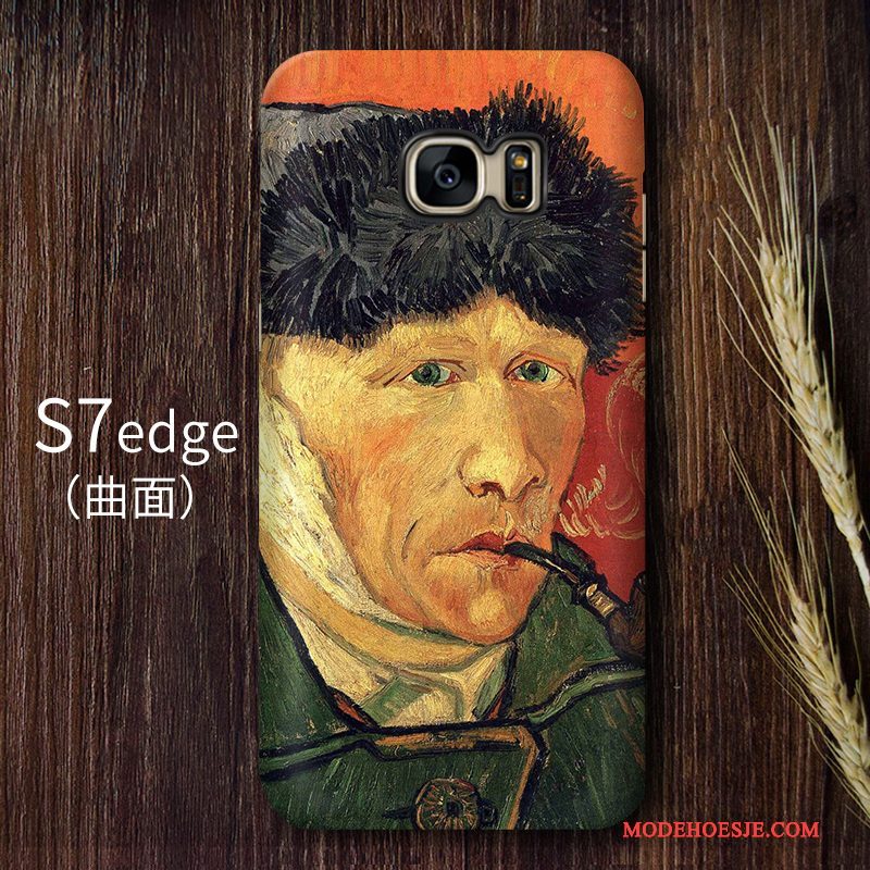 Hoesje Samsung Galaxy S7 Edge Vintage Blauw Sterrenhemel, Hoes Samsung Galaxy S7 Edge Bescherming Hoge Kunst