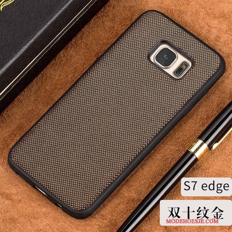 Hoesje Samsung Galaxy S7 Edge Zacht Hard Europa, Hoes Samsung Galaxy S7 Edge Zakken Zwart Zilver