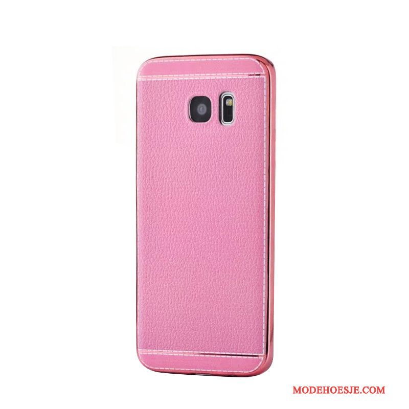 Hoesje Samsung Galaxy S7 Edge Zacht Plating Bedrijf, Hoes Samsung Galaxy S7 Edge Leer Patroontelefoon