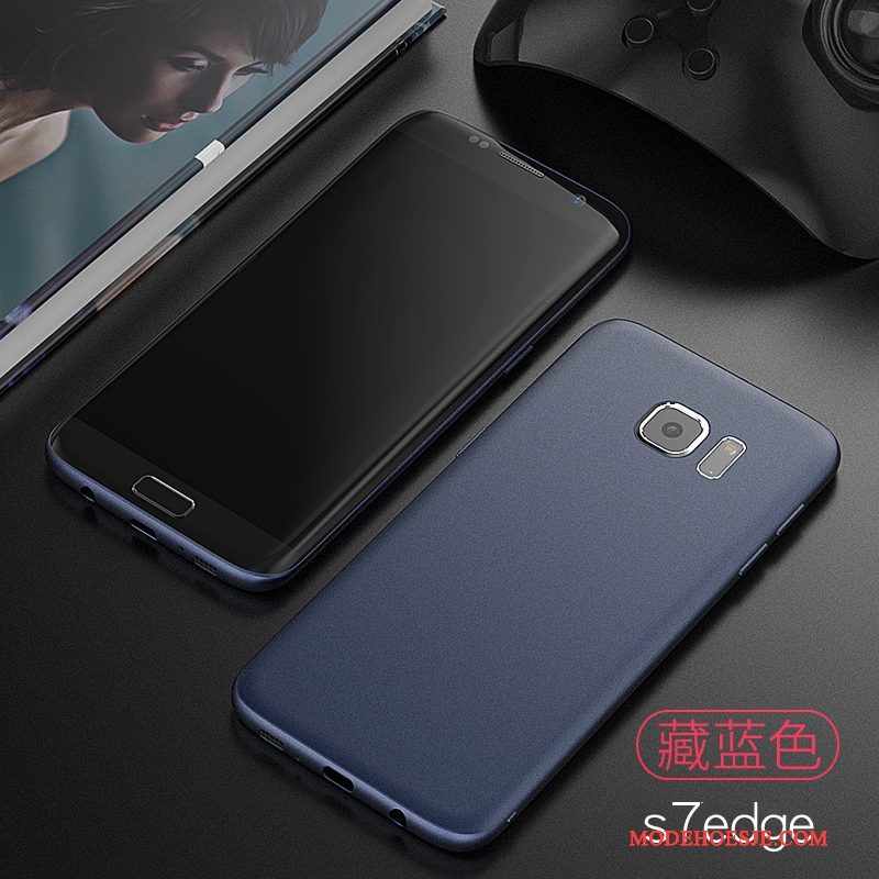 Hoesje Samsung Galaxy S7 Edge Zacht Schrobben Dun, Hoes Samsung Galaxy S7 Edge Siliconen Eenvoudige Anti-fall