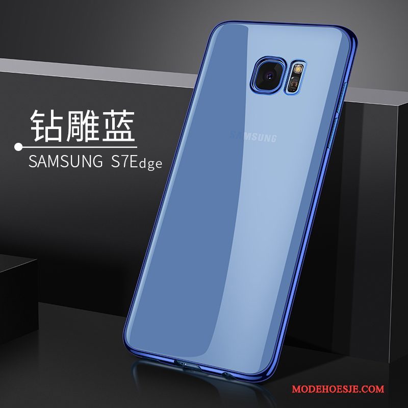 Hoesje Samsung Galaxy S7 Edge Zacht Telefoon Doorzichtig, Hoes Samsung Galaxy S7 Edge Siliconen Trend Goud