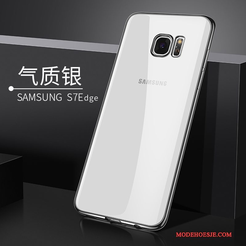 Hoesje Samsung Galaxy S7 Edge Zacht Telefoon Doorzichtig, Hoes Samsung Galaxy S7 Edge Siliconen Trend Goud