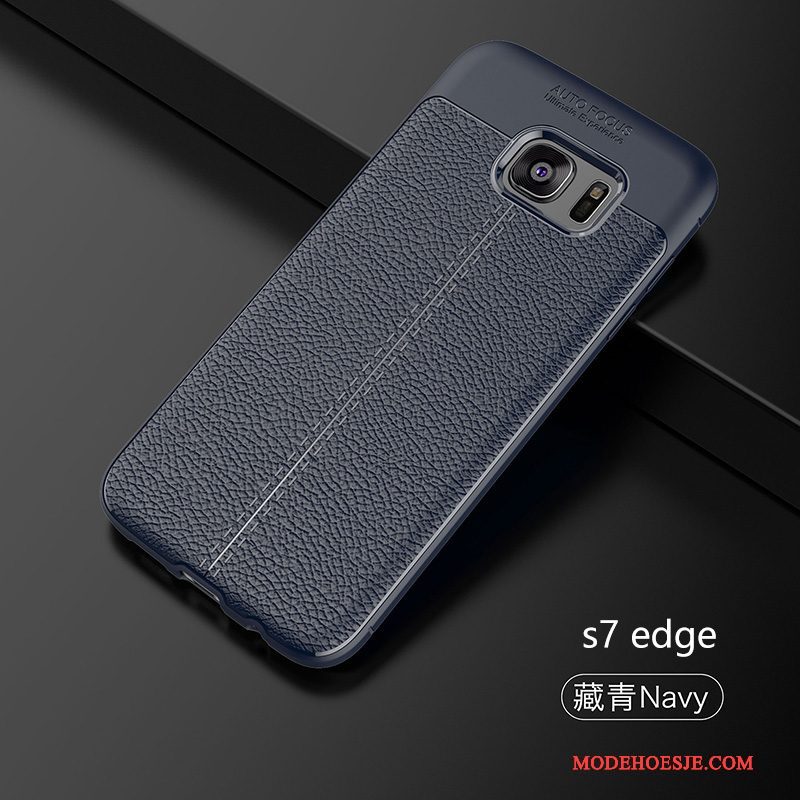 Hoesje Samsung Galaxy S7 Edge Zacht Zwart Nieuw, Hoes Samsung Galaxy S7 Edge Siliconen Trend Eenvoudige