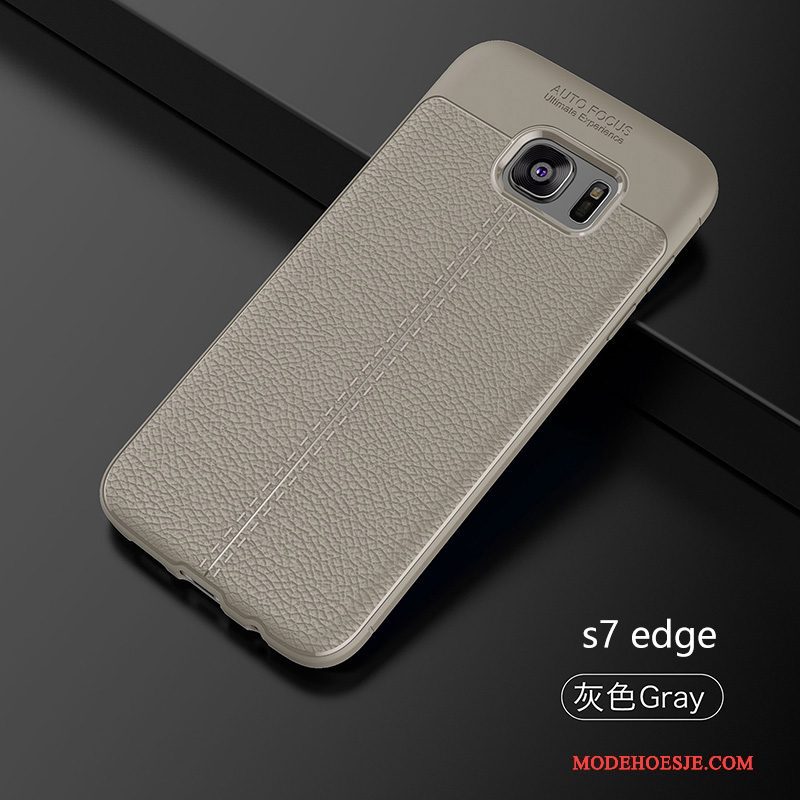 Hoesje Samsung Galaxy S7 Edge Zacht Zwart Nieuw, Hoes Samsung Galaxy S7 Edge Siliconen Trend Eenvoudige