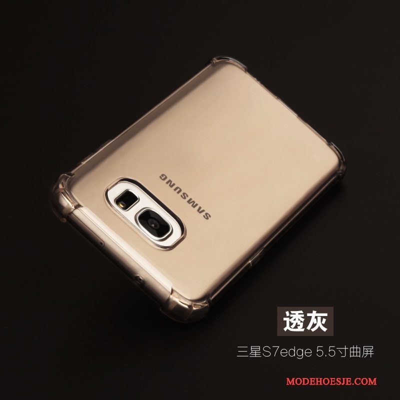 Hoesje Samsung Galaxy S7 Edge Zakken Anti-fall Lichte En Dun, Hoes Samsung Galaxy S7 Edge Zacht Telefoon Zilver