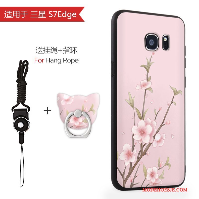 Hoesje Samsung Galaxy S7 Edge Zakken Anti-fall Roze, Hoes Samsung Galaxy S7 Edge Telefoon