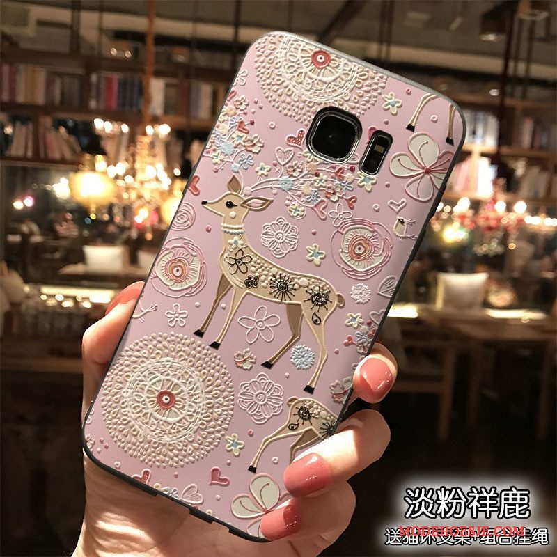 Hoesje Samsung Galaxy S7 Edge Zakken Mooie Roze, Hoes Samsung Galaxy S7 Edge Siliconen Hangertelefoon