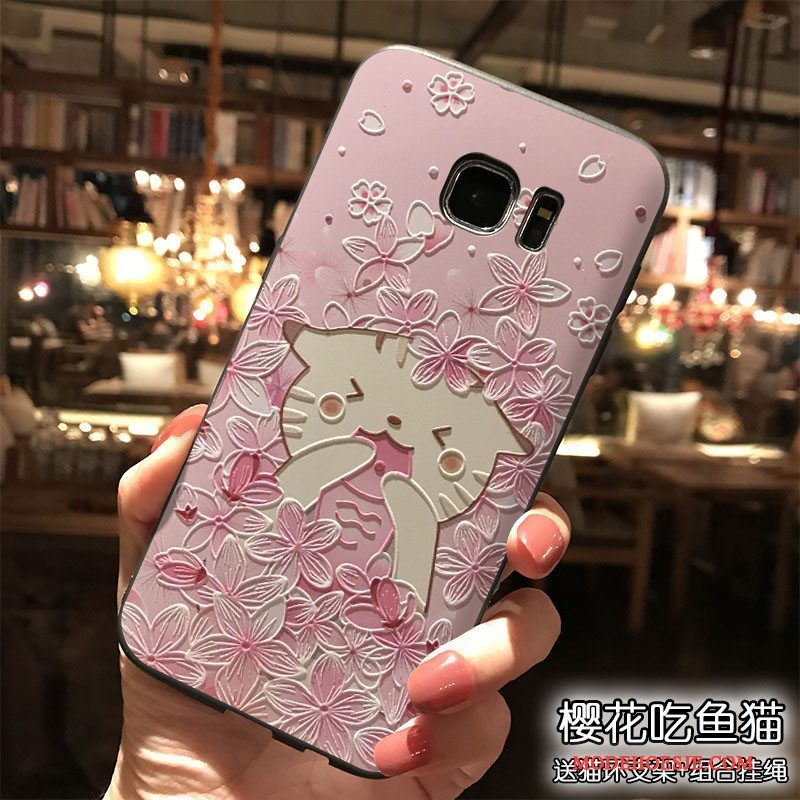 Hoesje Samsung Galaxy S7 Edge Zakken Mooie Roze, Hoes Samsung Galaxy S7 Edge Siliconen Hangertelefoon