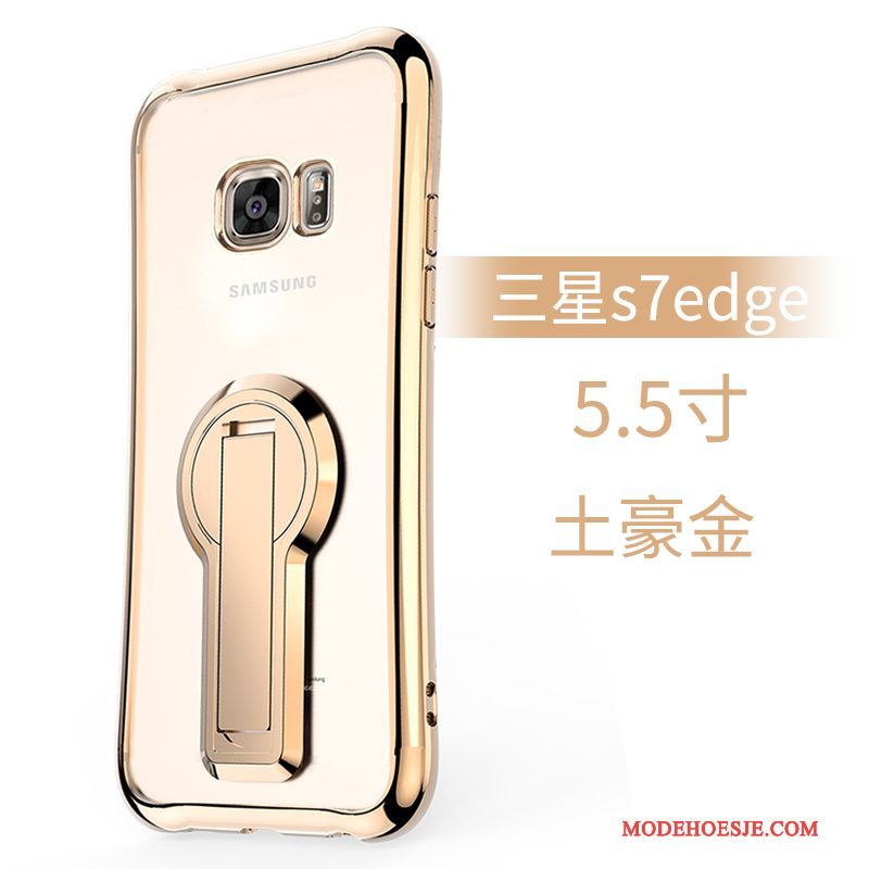 Hoesje Samsung Galaxy S7 Edge Zakken Telefoon Anti-fall, Hoes Samsung Galaxy S7 Edge Siliconen Goud