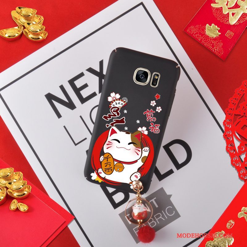 Hoesje Samsung Galaxy S7 Hanger Rood, Hoes Samsung Galaxy S7 Schrobben Kat