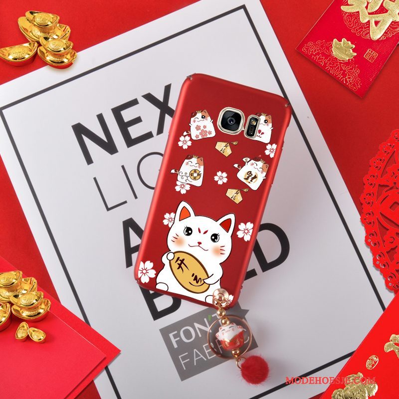 Hoesje Samsung Galaxy S7 Hanger Rood, Hoes Samsung Galaxy S7 Schrobben Kat