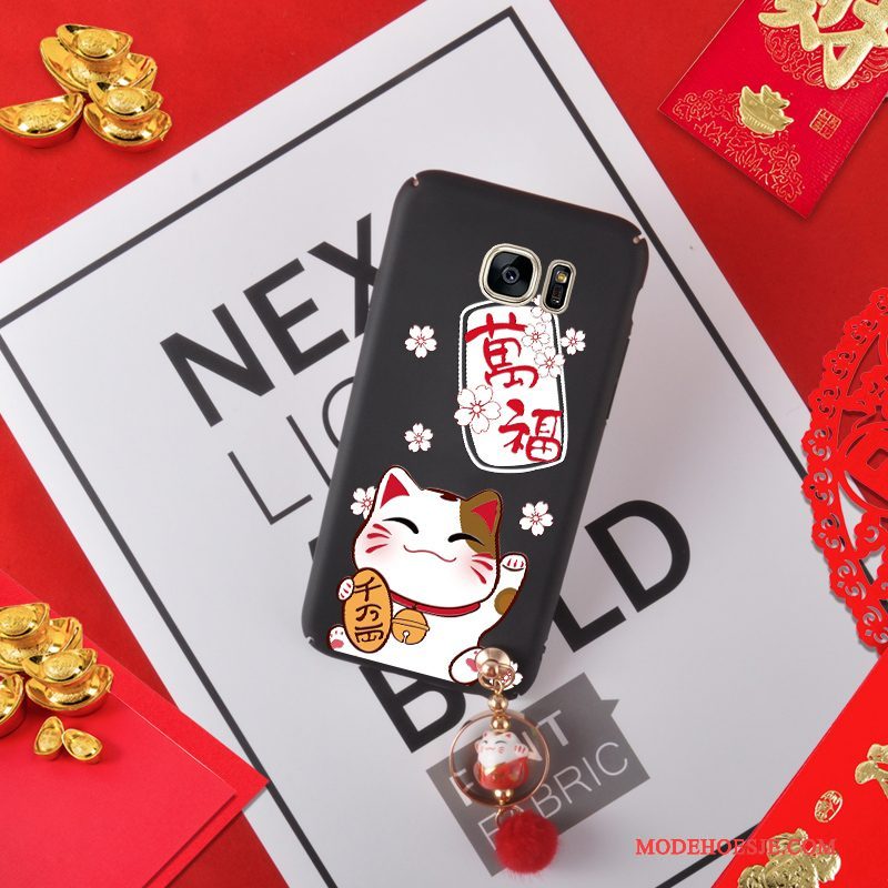 Hoesje Samsung Galaxy S7 Hanger Rood, Hoes Samsung Galaxy S7 Schrobben Kat