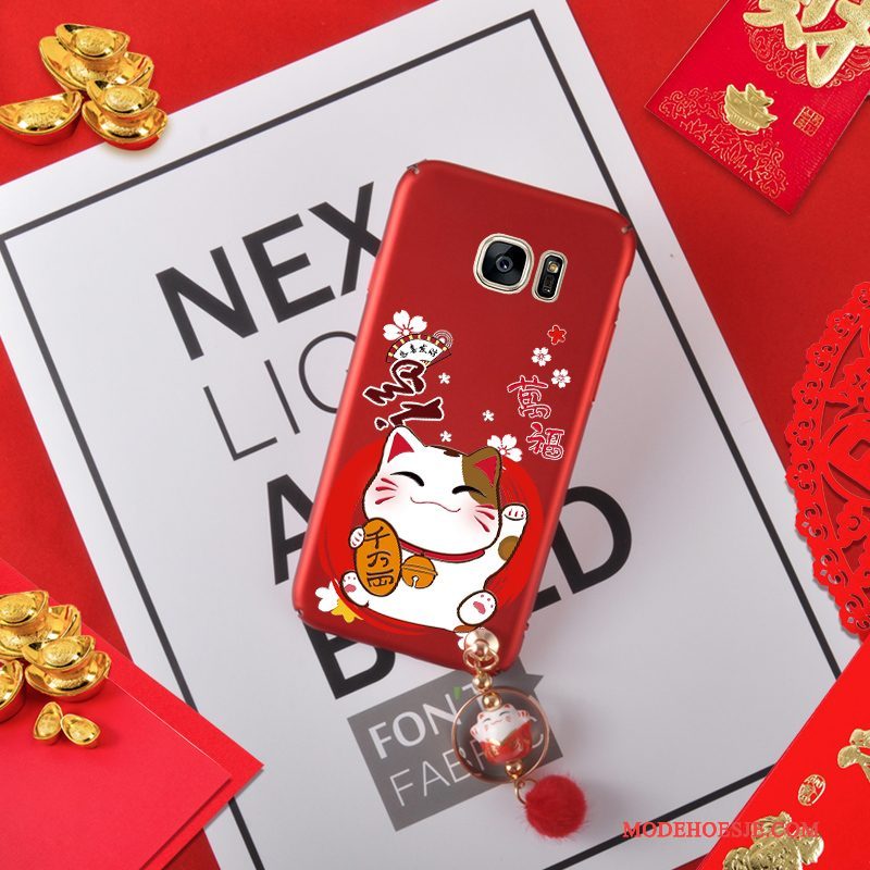 Hoesje Samsung Galaxy S7 Hanger Rood, Hoes Samsung Galaxy S7 Schrobben Kat