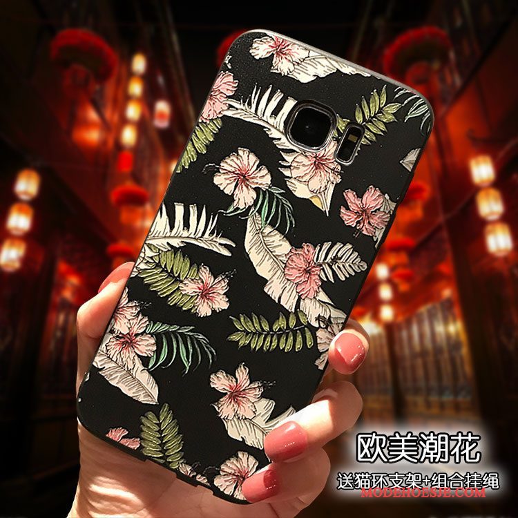 Hoesje Samsung Galaxy S7 Kleur Trend Bloemen, Hoes Samsung Galaxy S7 Zakken Hanger Persoonlijk