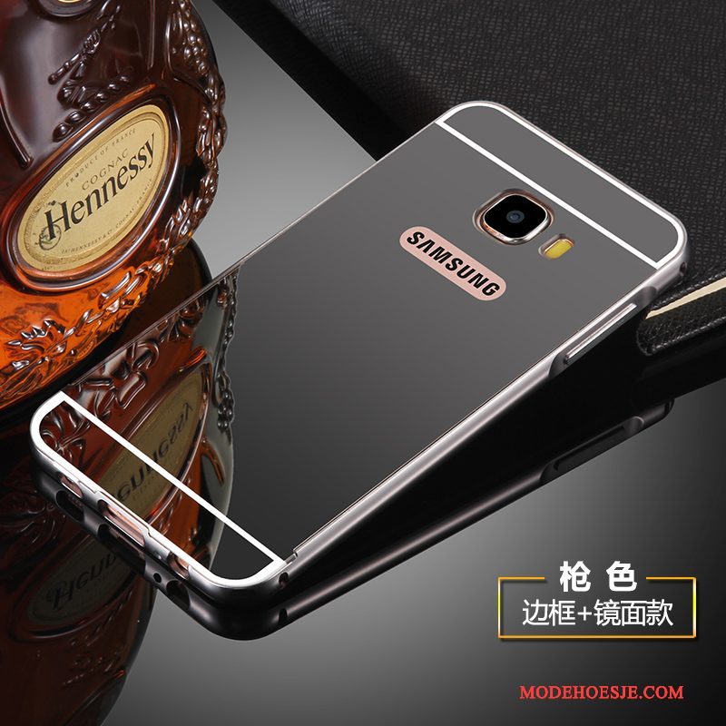 Hoesje Samsung Galaxy S7 Metaal Zilver Anti-fall, Hoes Samsung Galaxy S7 Bescherming Spiegel Omlijsting