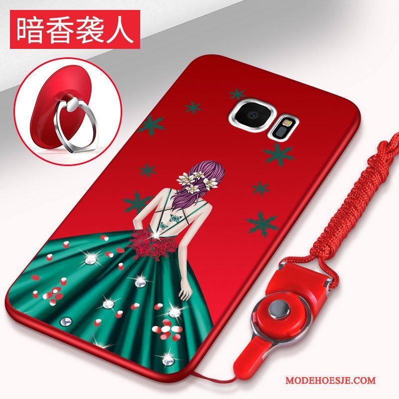 Hoesje Samsung Galaxy S7 Rood Dun, Hoes Samsung Galaxy S7 Persoonlijk Hanger