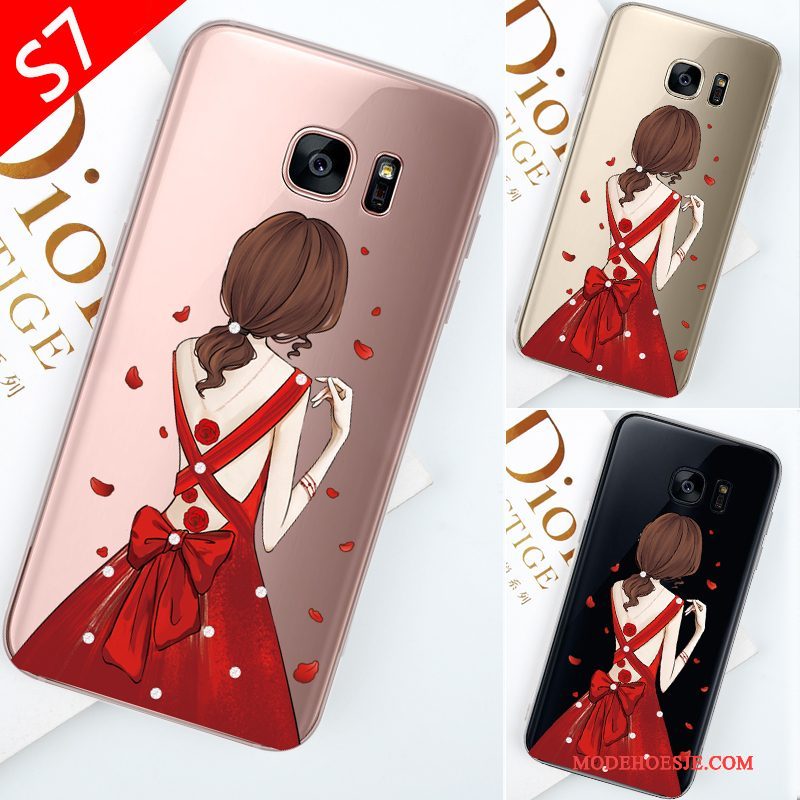 Hoesje Samsung Galaxy S7 Scheppend Anti-fall Trend, Hoes Samsung Galaxy S7 Siliconen Doorzichtigtelefoon