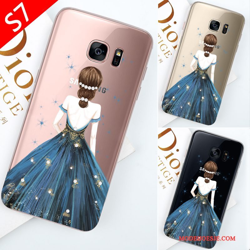 Hoesje Samsung Galaxy S7 Scheppend Anti-fall Trend, Hoes Samsung Galaxy S7 Siliconen Doorzichtigtelefoon