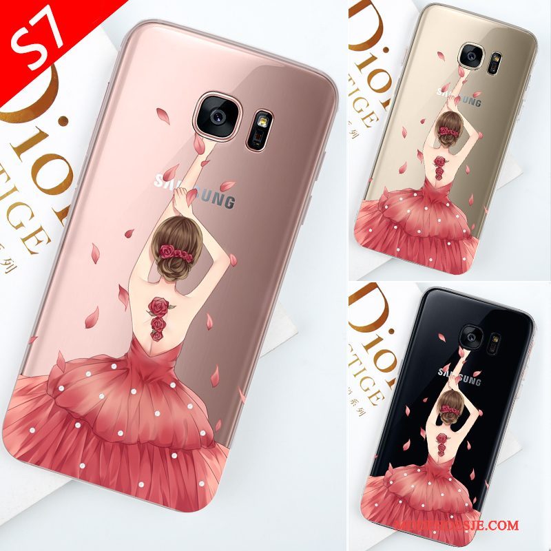 Hoesje Samsung Galaxy S7 Scheppend Anti-fall Trend, Hoes Samsung Galaxy S7 Siliconen Doorzichtigtelefoon