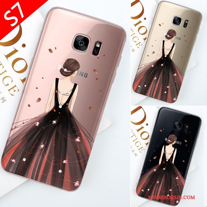 Hoesje Samsung Galaxy S7 Scheppend Anti-fall Trend, Hoes Samsung Galaxy S7 Siliconen Doorzichtigtelefoon